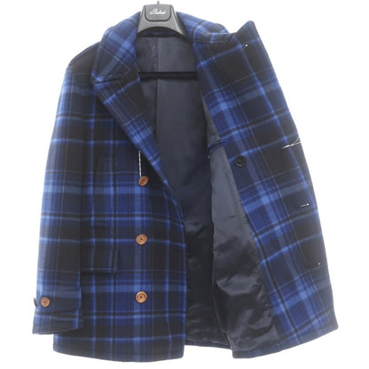 [New] Belvest Wool Check Peacoat Blue x Black [Size 48] [BLU] [A/W] [Condition Rank N] [Men&