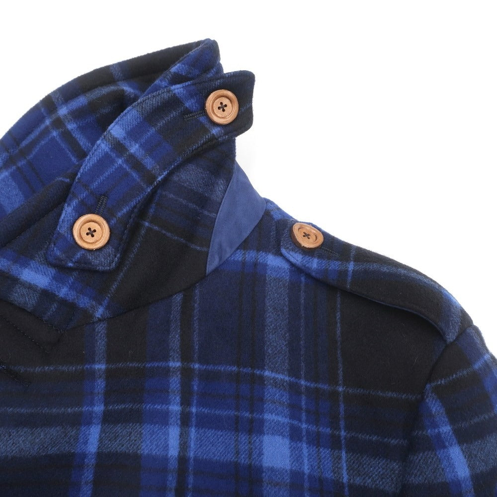 [New] Belvest Wool Check Peacoat Blue x Black [Size 48] [BLU] [A/W] [Condition Rank N] [Men&