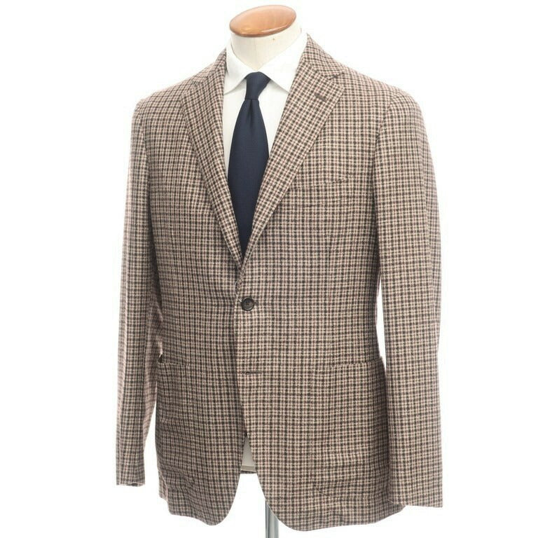 【新品】ベルベスト Belvest カジュアルジャケット
 ベージュ×ブラウン【サイズ48（8R）】【BEI】【A/W】【状態ランクN】【メンズ】 DPD
