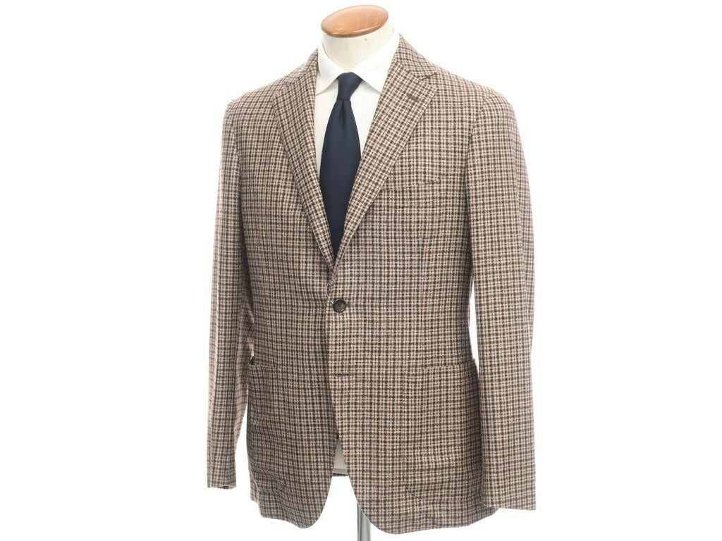 【新品】ベルベスト Belvest カジュアルジャケット
 ベージュ×ブラウン【サイズ48（8R）】【BEI】【A/W】【状態ランクN】【メンズ】 DPD