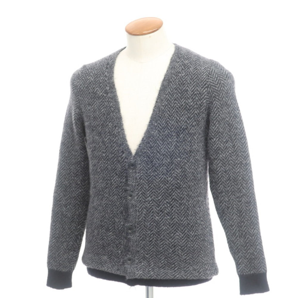 中古】ウールアンドコー WOOL＆CO カーディガン ダークグレーxネイビー 