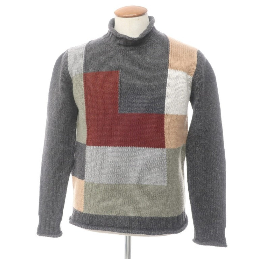[Used] Della Ciana pullover knit
 Gray x Brown x Green [Size 48] [GRY] [A/W] [Condition Rank B] ​​[Men&