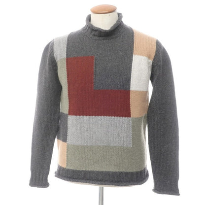 [Used] Della Ciana pullover knit
 Gray x Brown x Green [Size 48] [GRY] [A/W] [Condition Rank B] ​​[Men&