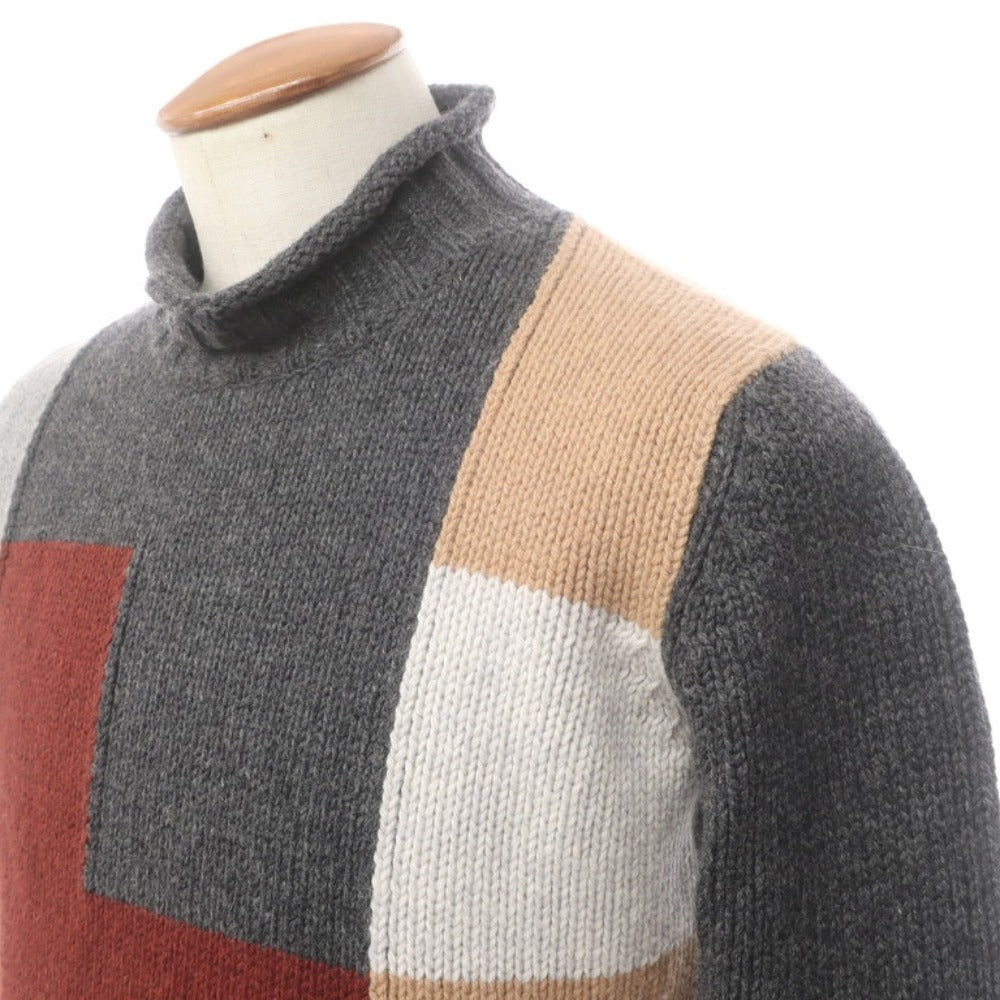 [Used] Della Ciana pullover knit
 Gray x Brown x Green [Size 48] [GRY] [A/W] [Condition Rank B] ​​[Men&