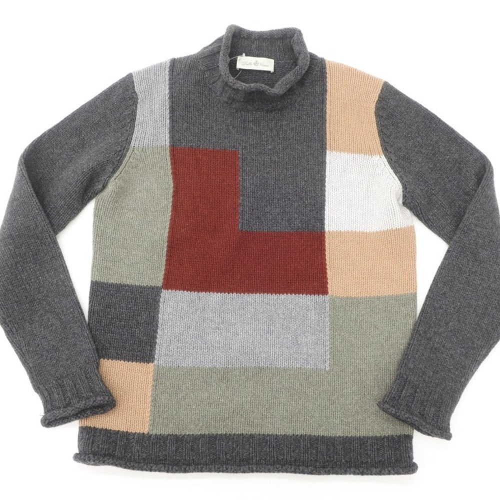 [Used] Della Ciana pullover knit
 Gray x Brown x Green [Size 48] [GRY] [A/W] [Condition Rank B] ​​[Men&
