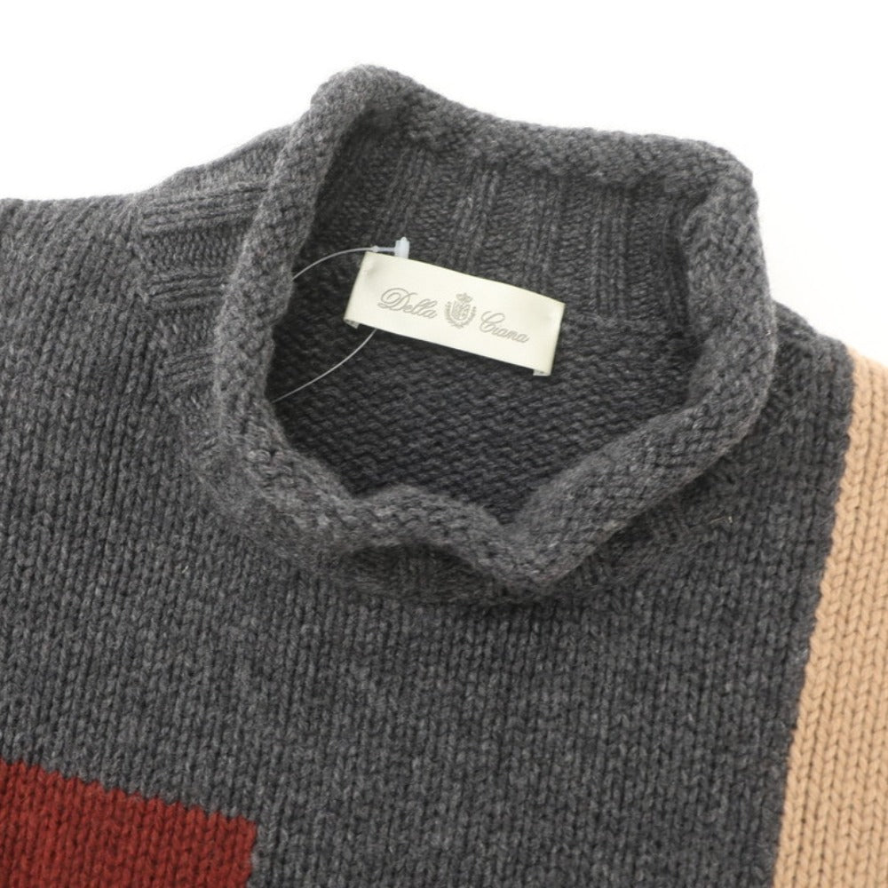 [Used] Della Ciana pullover knit
 Gray x Brown x Green [Size 48] [GRY] [A/W] [Condition Rank B] ​​[Men&