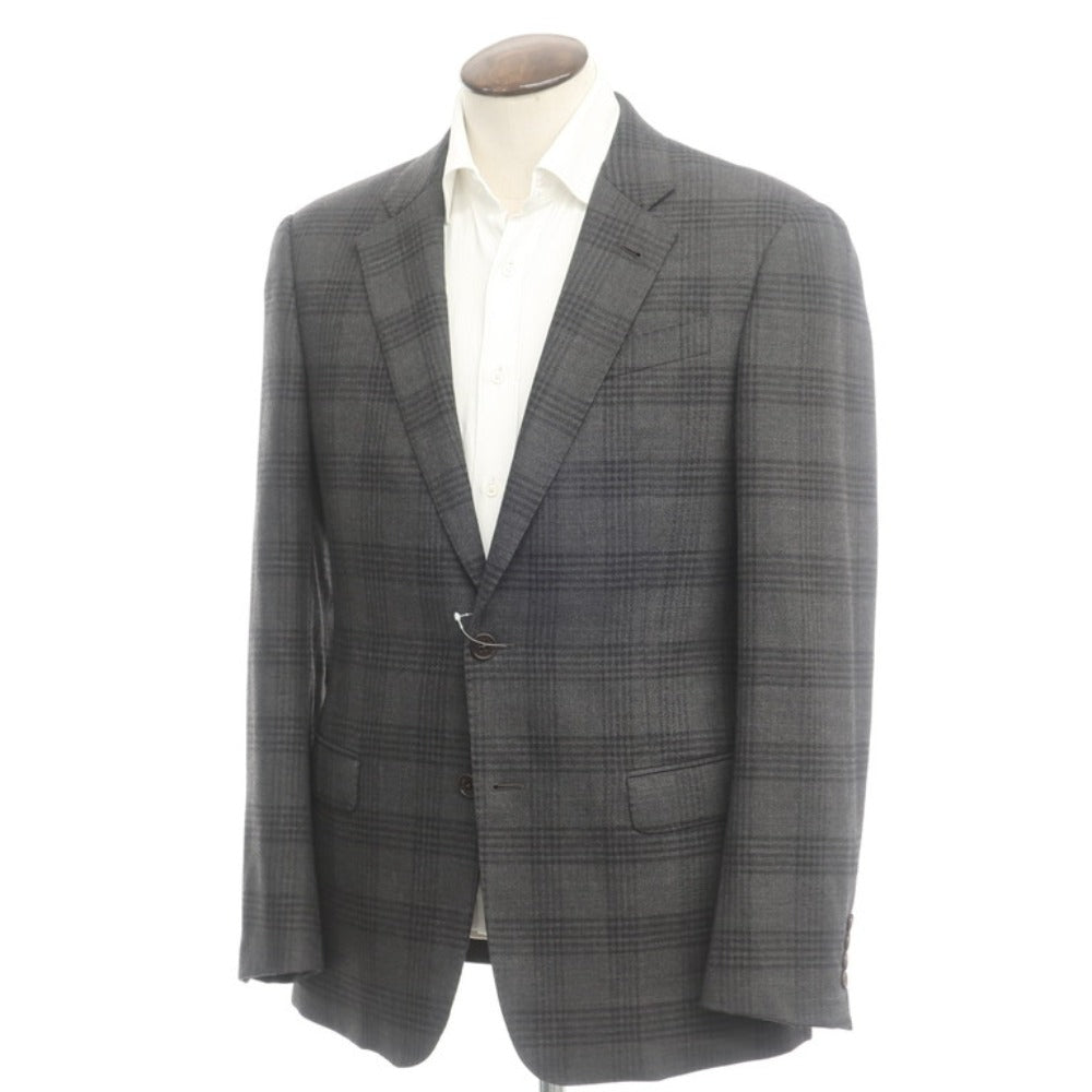 [Used] Armani Collezioni G LINE wool check 2B tailored jacket, grey [Size 40] [GRY] [A/W] [Condition Rank B] ​​[Men&