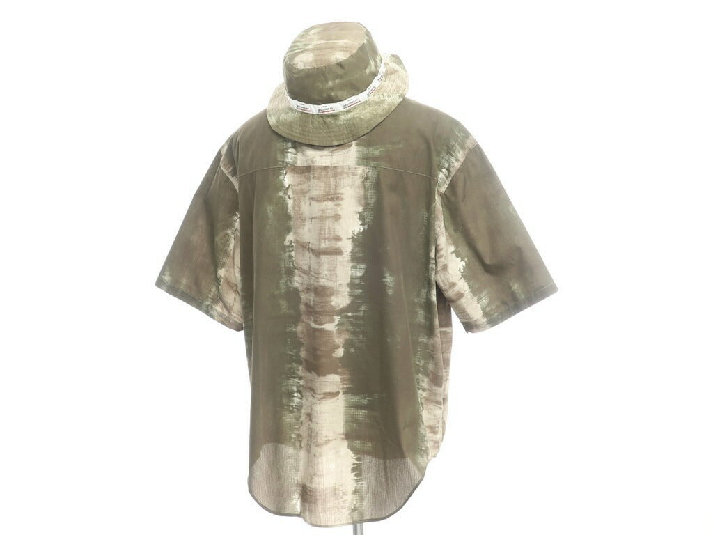 【新品】ラブラム ロンドン LABRUM LONDON 半袖シャツ
 オリーブ×ブラウン系【サイズM位】【GRN】【S/S】【状態ランクN】【メンズ】 EPD