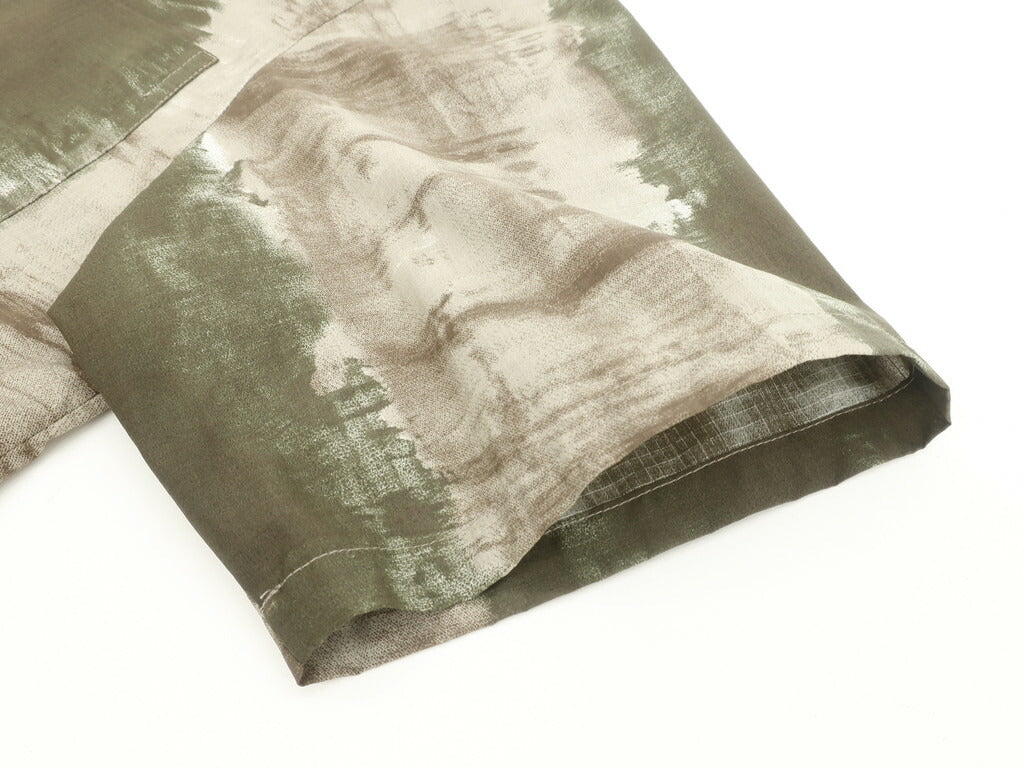 【新品】ラブラム ロンドン LABRUM LONDON 半袖シャツ
 オリーブ×ブラウン系【サイズM位】【GRN】【S/S】【状態ランクN】【メンズ】 EPD