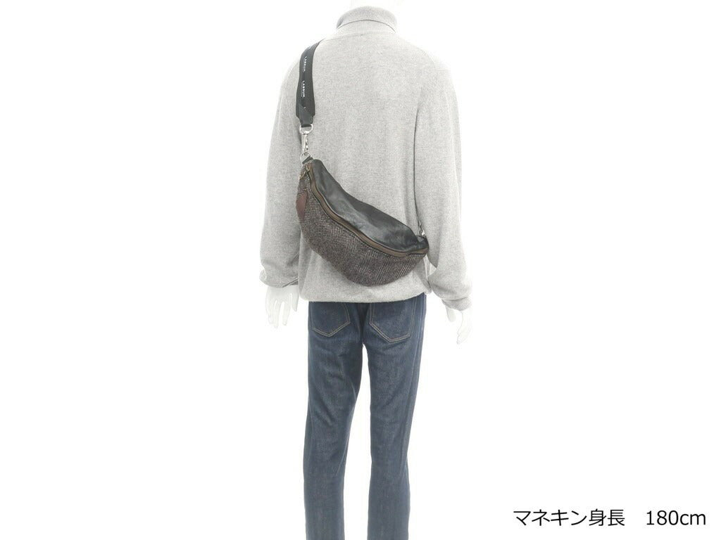 [New] LABRUM LONDON shoulder bag
 Dark brown x black x navy [W36.5xH18xD (measured at top) 10.5] [BRW] [A/W] [Condition rank N] [Men&