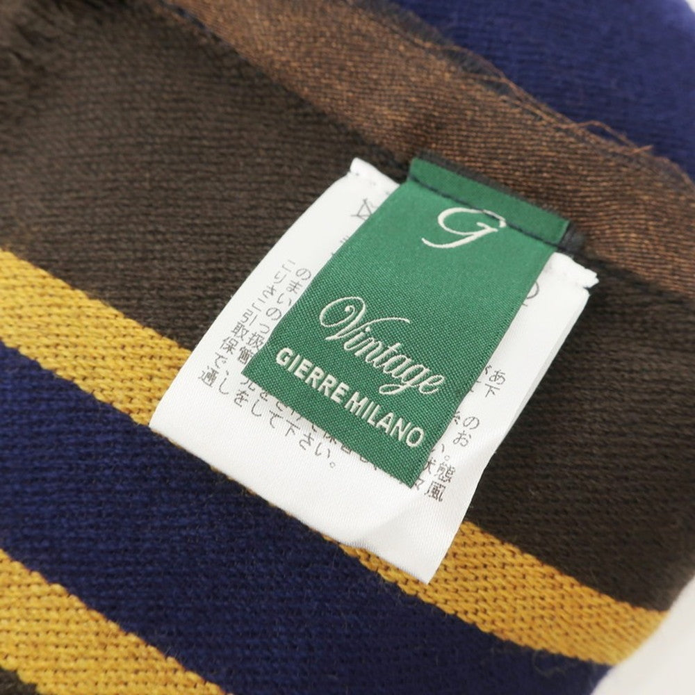 [New outlet] GIERRE scarf
 Brown x Navy [BRW] [A/W] [Condition Rank N-] [Men&