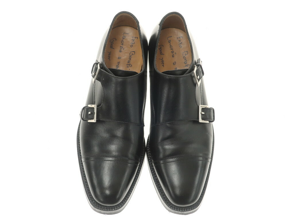 [Used] Enzo Bonafe Calfskin Double Monk Dress Shoes Black [6] [Condition Rank B] ​​[Men&