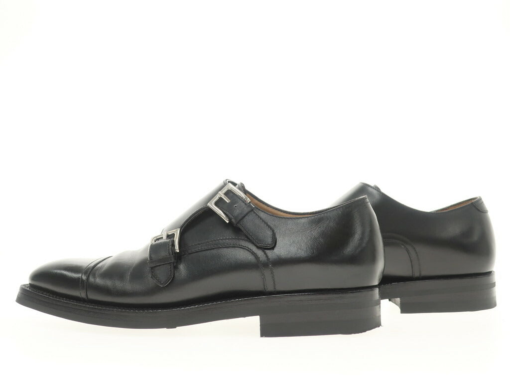 [Used] Enzo Bonafe Calfskin Double Monk Dress Shoes Black [6] [Condition Rank B] ​​[Men&