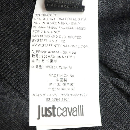【中古】ジャストカヴァリ Just Cavalli プルオーバーニット
 ダークグレー【サイズM】【GRY】【A/W】【状態ランクB】【メンズ】
【779080】 CPD