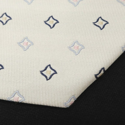 [Used] International Gallery BEAMS 3-fold small pattern silk tie, white x navy [WHT] [S/S/A/W] [Condition Rank B] ​​[Men&