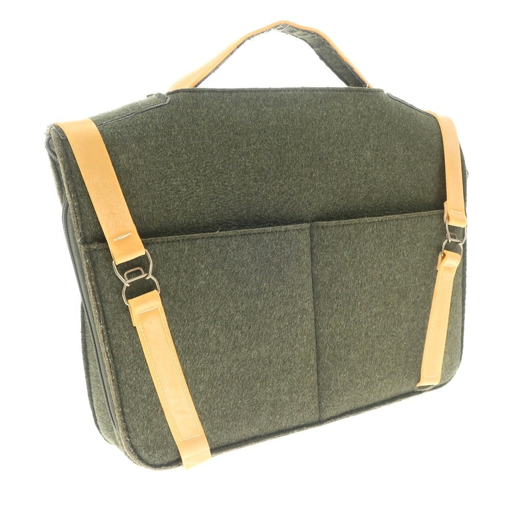 [Used] ABICI Felt Wool Briefcase Green [W44xH32.5xD4.5] [GRN] [S/S/A/W] [Condition Rank C] [Men&