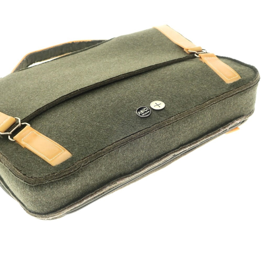 [Used] ABICI Felt Wool Briefcase Green [W44xH32.5xD4.5] [GRN] [S/S/A/W] [Condition Rank C] [Men&