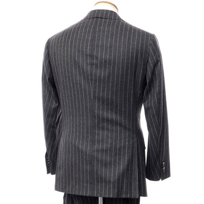 [Used] Takizawa Shigeru Wool Striped Three-Piece 3-Button Suit Dark Gray x White [Size 46 (Gilet Only 44)] [GRY] [A/W] [Condition Rank D] [Men&