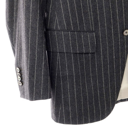 [Used] Takizawa Shigeru Wool Striped Three-Piece 3-Button Suit Dark Gray x White [Size 46 (Gilet Only 44)] [GRY] [A/W] [Condition Rank D] [Men&