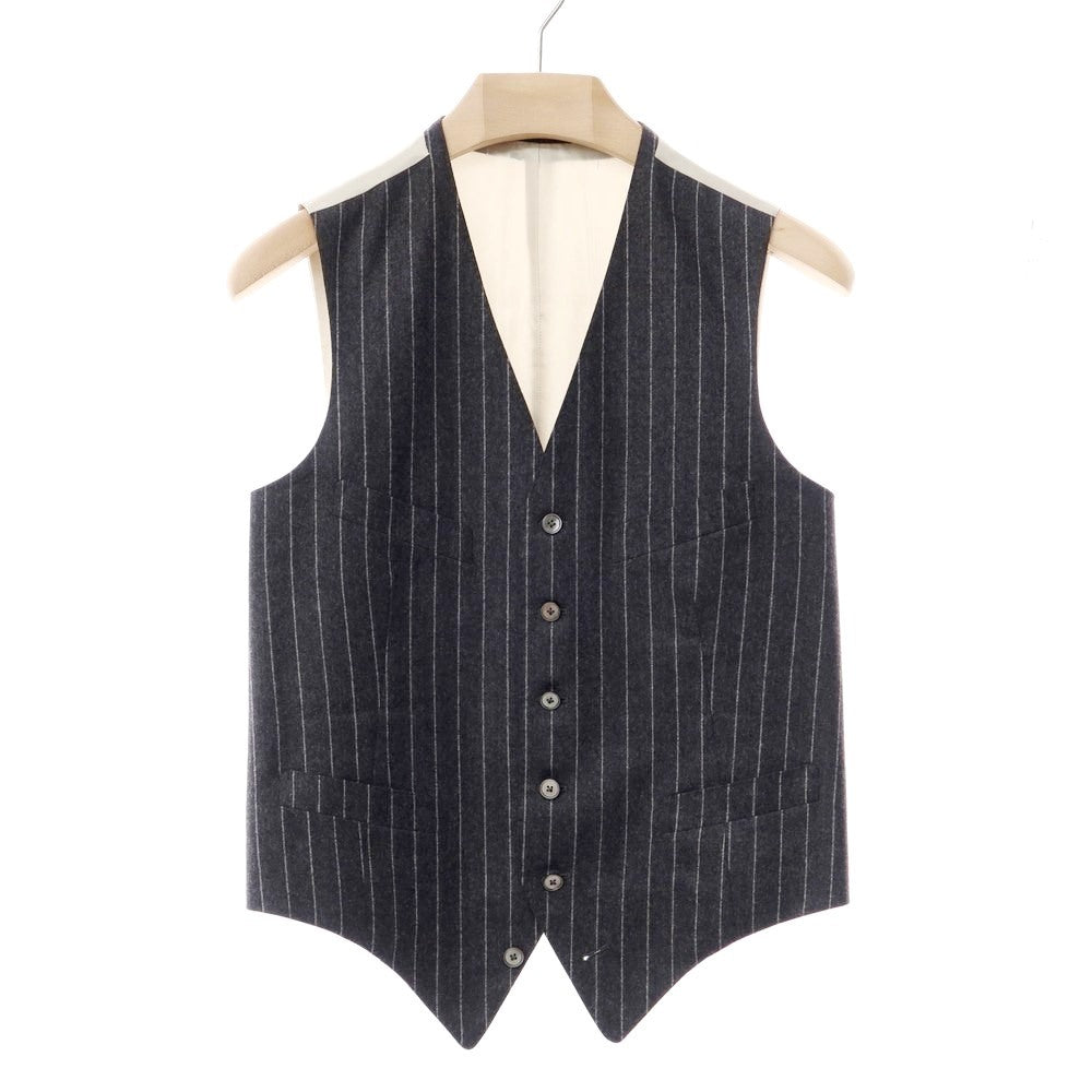 [Used] Takizawa Shigeru Wool Striped Three-Piece 3-Button Suit Dark Gray x White [Size 46 (Gilet Only 44)] [GRY] [A/W] [Condition Rank D] [Men&