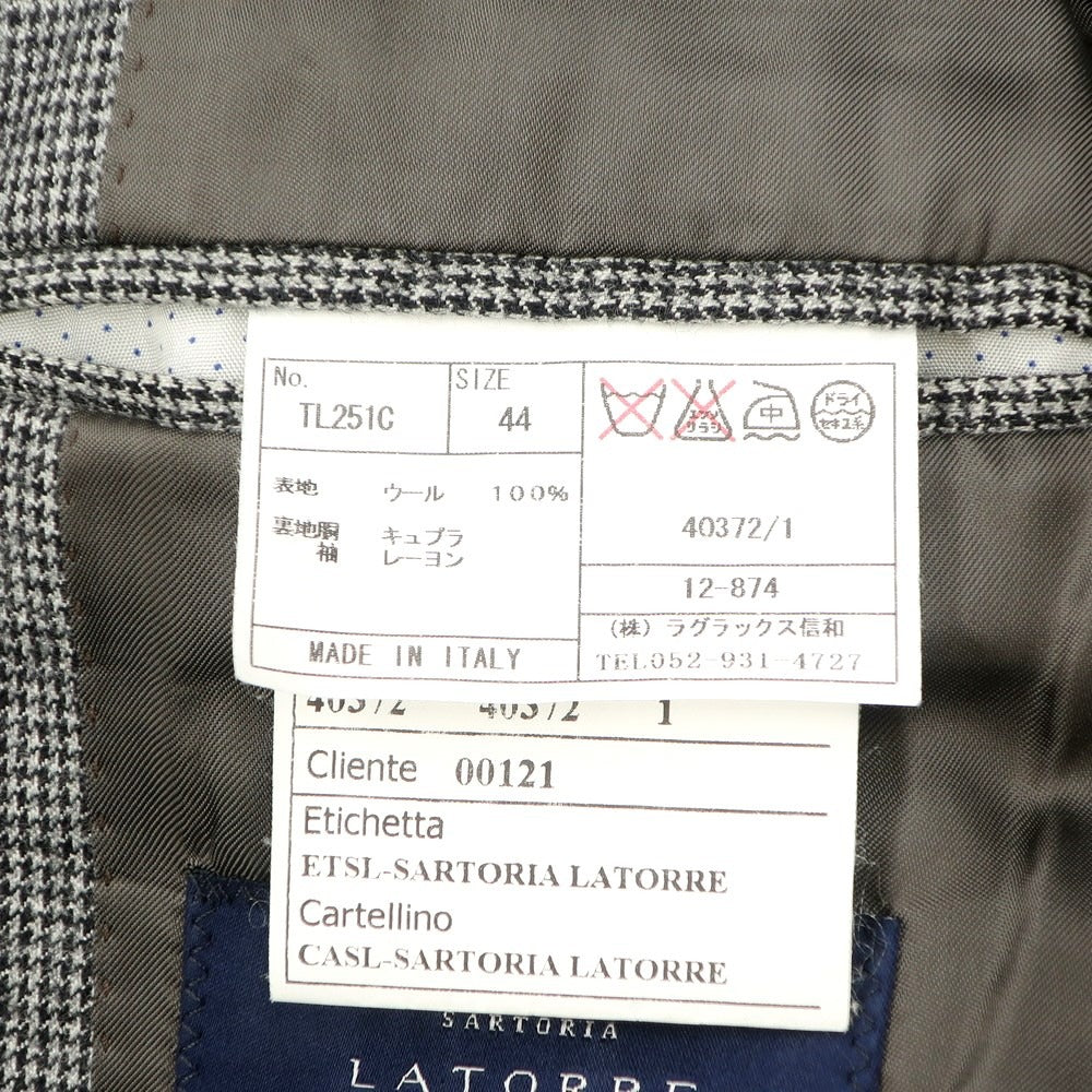 中古】サルトリア ラトレ SARTORIA LATORRE ウール ハウンドトゥース柄