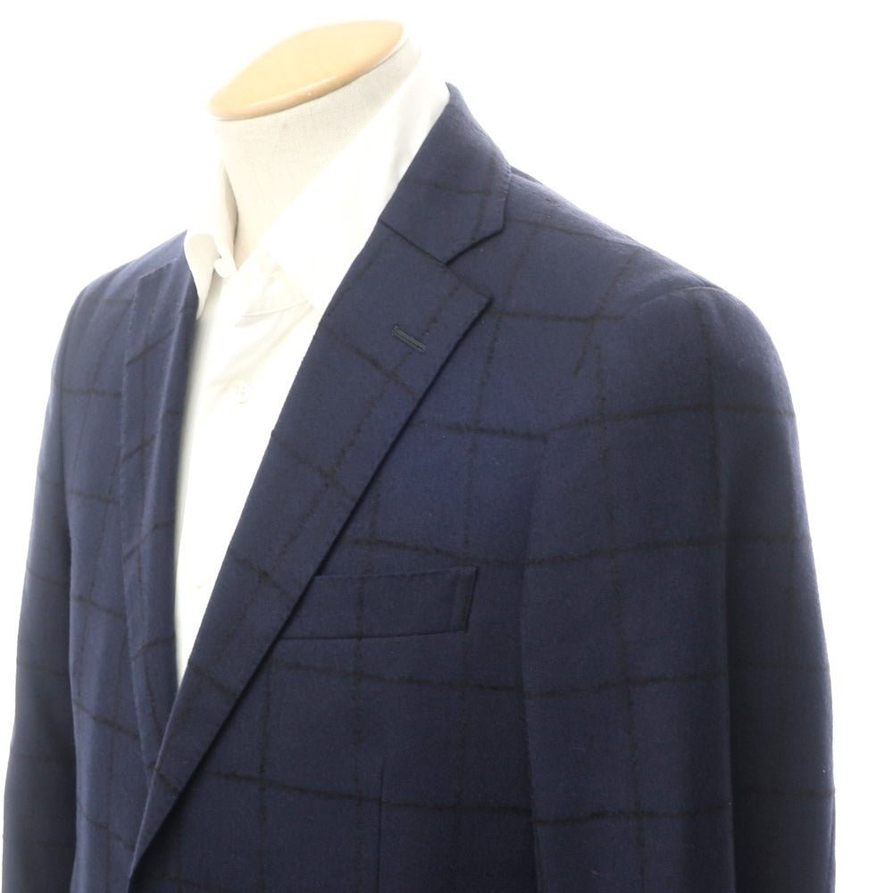 [Used] NEWYORKER Wool Check Tailored Jacket Navy x Black [Size S] [NVY] [A/W] [Condition Rank B] ​​[Men&