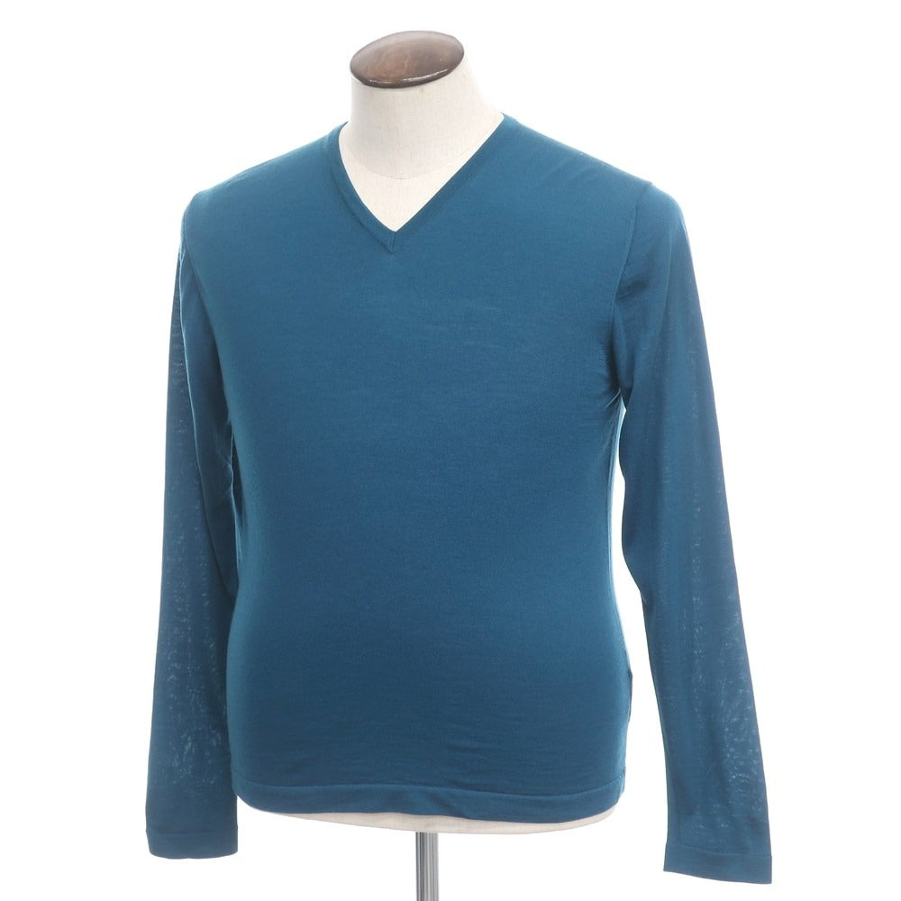 [Used] ZANONE Wool High Gauge V-neck Knit Blue Green [Size 50] [BLU] [A/W] [Condition Rank B] ​​[Men&