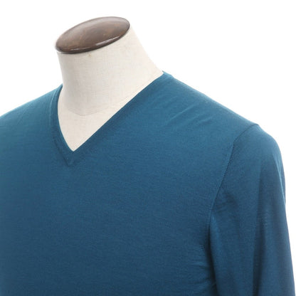 [Used] ZANONE Wool High Gauge V-neck Knit Blue Green [Size 50] [BLU] [A/W] [Condition Rank B] ​​[Men&