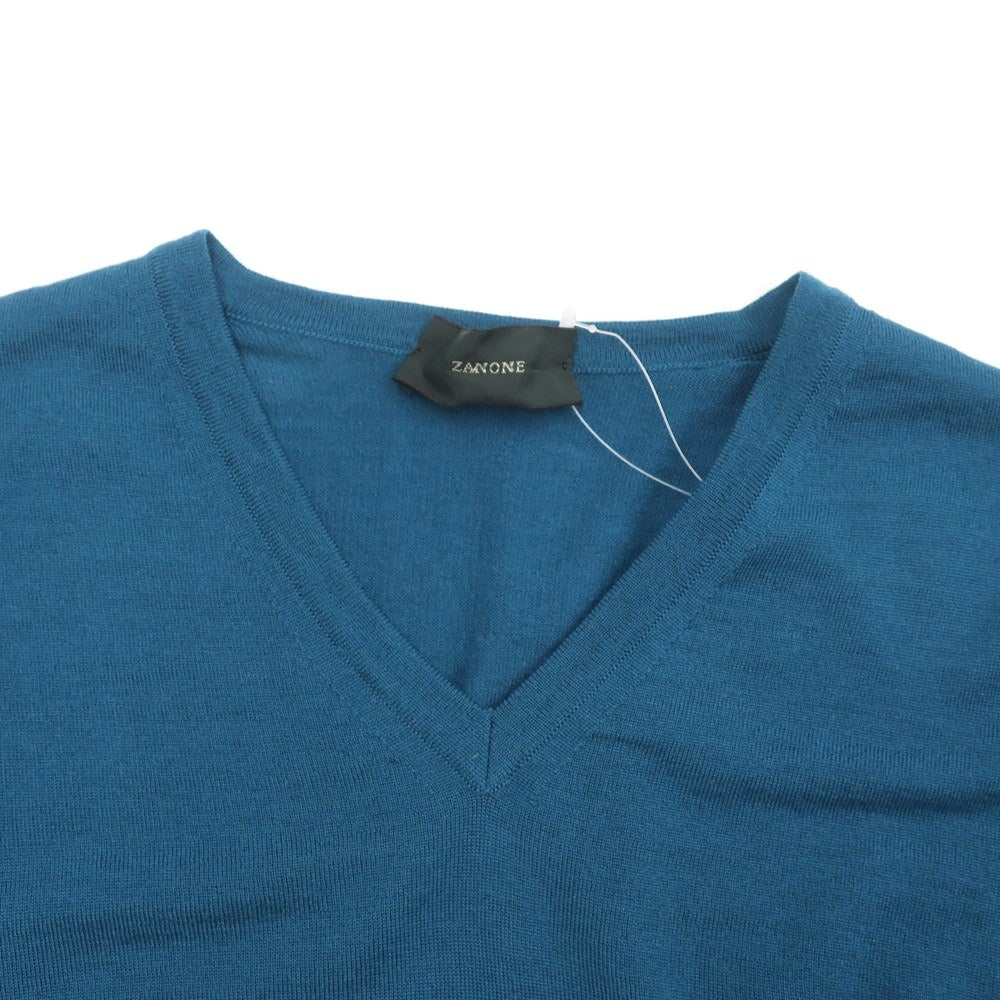 [Used] ZANONE Wool High Gauge V-neck Knit Blue Green [Size 50] [BLU] [A/W] [Condition Rank B] ​​[Men&