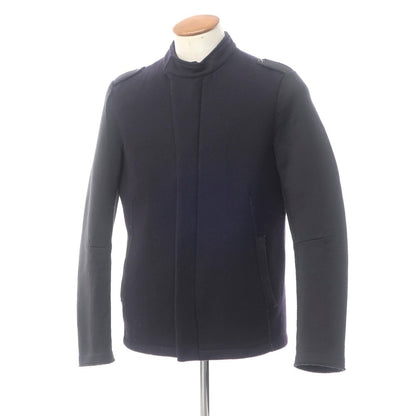 [Used] SYSLEY polyester wool zip-up blouson with epaulettes, navy x black [size 46] [NVY] [A/W] [Condition rank D] [Men&