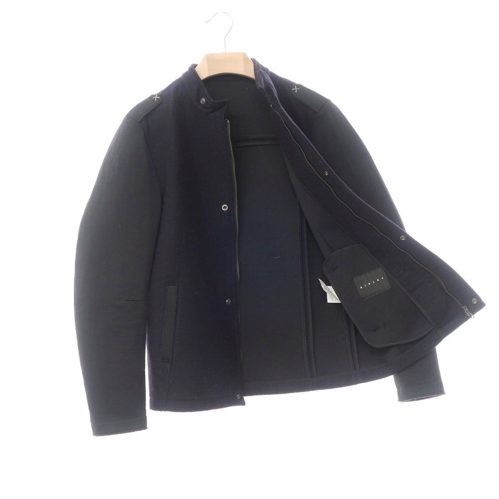 [Used] SYSLEY polyester wool zip-up blouson with epaulettes, navy x black [size 46] [NVY] [A/W] [Condition rank D] [Men&