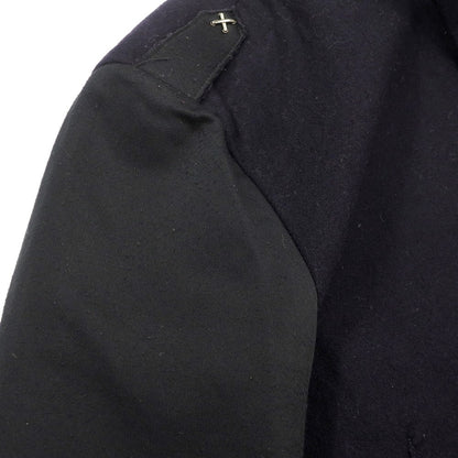 [Used] SYSLEY polyester wool zip-up blouson with epaulettes, navy x black [size 46] [NVY] [A/W] [Condition rank D] [Men&