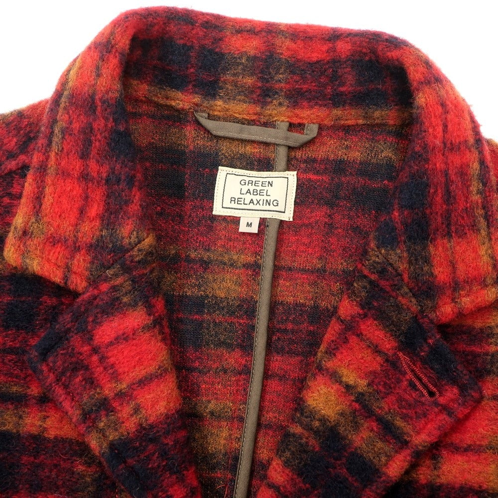 [Used] green label relaxing wool polyester check casual jacket red x dark navy x orange [size M] [RED] [A/W] [condition rank B] ​​[men&