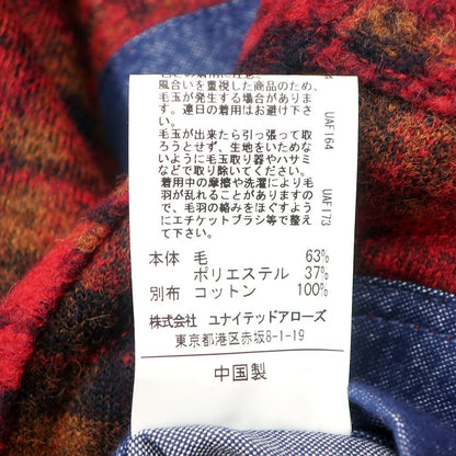 [Used] green label relaxing wool polyester check casual jacket red x dark navy x orange [size M] [RED] [A/W] [condition rank B] ​​[men&