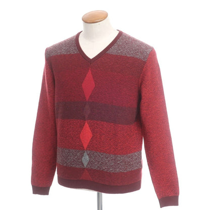【中古】ベネトン BENETTON プルオーバーニット
 レッドxボルドーxグレー【サイズM】【RED】【A/W】【状態ランクA】【メンズ】
【778988】 CPD
