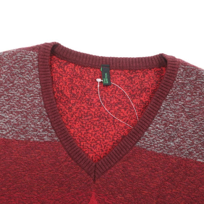 【中古】ベネトン BENETTON プルオーバーニット
 レッドxボルドーxグレー【サイズM】【RED】【A/W】【状態ランクA】【メンズ】
【778988】 CPD
