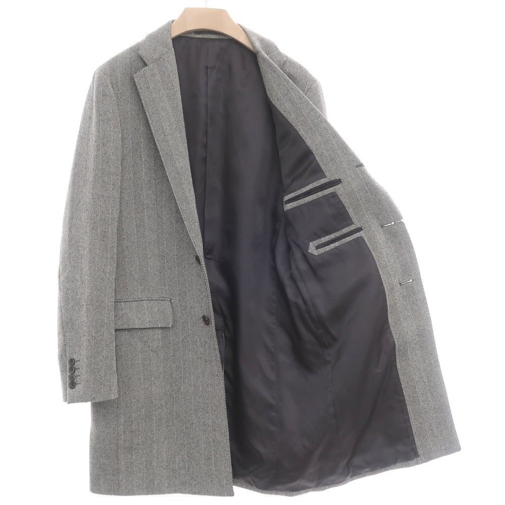 [Used] ESTNATION Herringbone Wool Chesterfield Coat Black x White [Size 50] [GRY] [A/W] [Condition Rank B] ​​[Men&