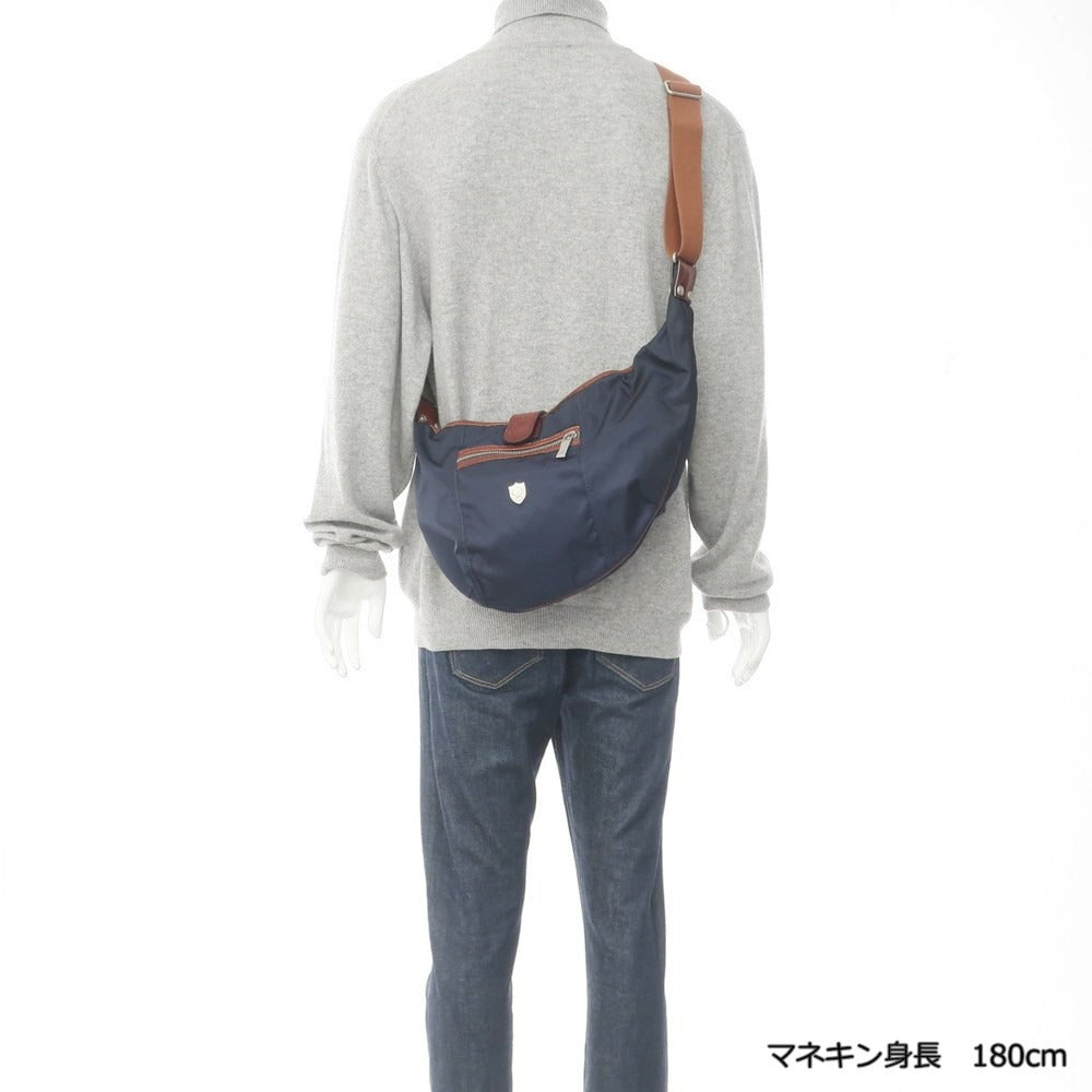 [Used] Orobianco Limonta Nylon Shoulder Bag Navy x Brown [W39xH24xD-][NVY][S/S/A/W][Condition Rank B][Men&