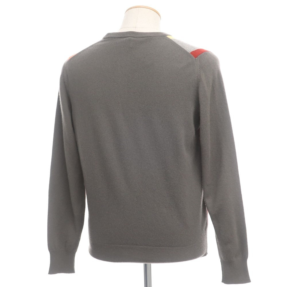 [Used] Mauro Grifoni Cashmere V-neck pullover knit Dark warm gray x multicolor [Size 46] [GRY] [A/W] [Condition rank C] [Men&