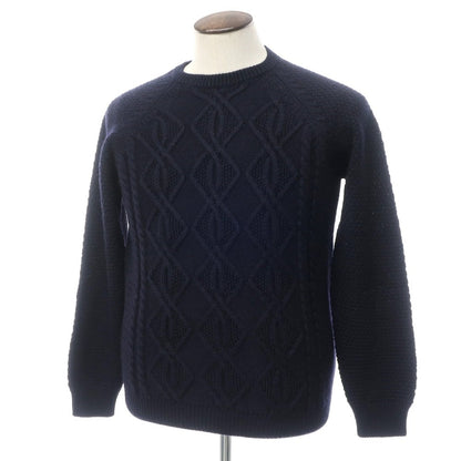 [Used] Roberto Collina ROBERTO COLLINA Mid-gauge wool cable knit crew neck Navy [Size 50] [NVY] [A/W] [Condition Rank A] [Men&