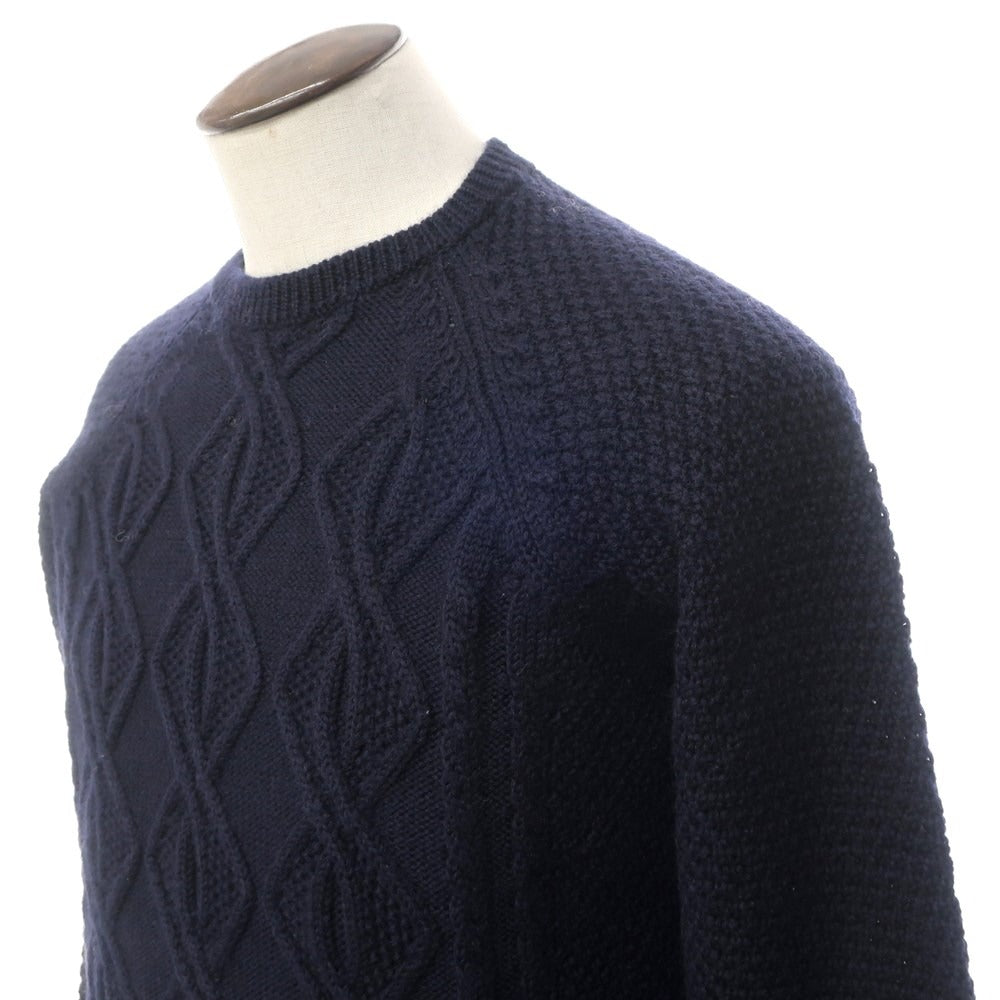 [Used] Roberto Collina ROBERTO COLLINA Mid-gauge wool cable knit crew neck Navy [Size 50] [NVY] [A/W] [Condition Rank A] [Men&