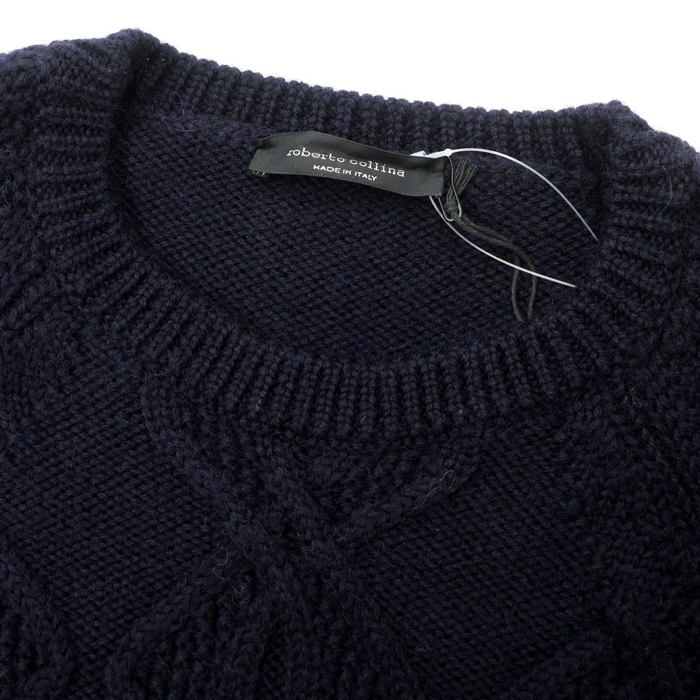 [Used] Roberto Collina ROBERTO COLLINA Mid-gauge wool cable knit crew neck Navy [Size 50] [NVY] [A/W] [Condition Rank A] [Men&