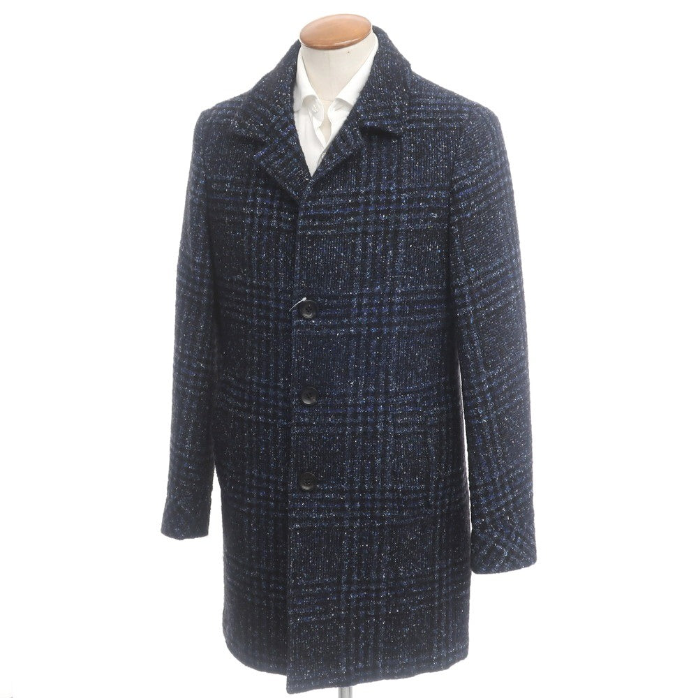 [Used] PALTO Acrylic Wool Check Balmac Coat Navy [Size 48] [NVY] [A/W] [Condition Rank A] [Men&