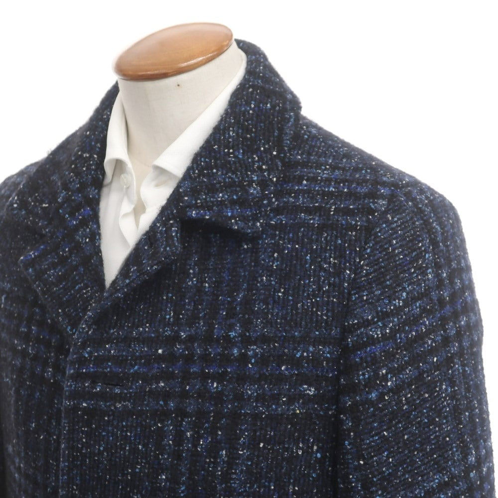[Used] PALTO Acrylic Wool Check Balmac Coat Navy [Size 48] [NVY] [A/W] [Condition Rank A] [Men&