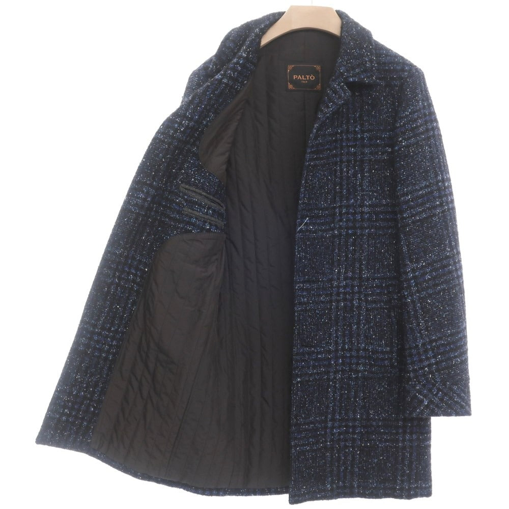 [Used] PALTO Acrylic Wool Check Balmac Coat Navy [Size 48] [NVY] [A/W] [Condition Rank A] [Men&