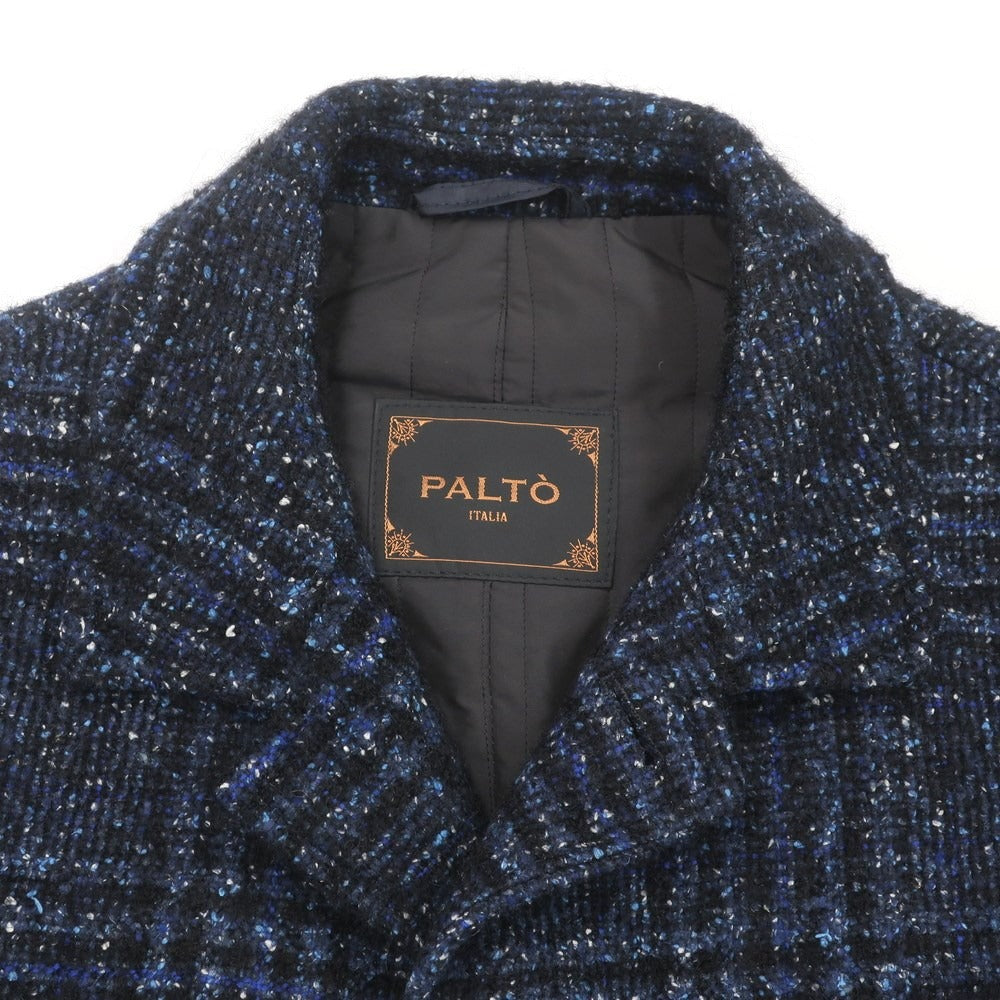 [Used] PALTO Acrylic Wool Check Balmac Coat Navy [Size 48] [NVY] [A/W] [Condition Rank A] [Men&