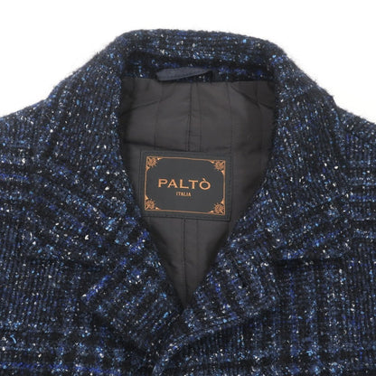 [Used] PALTO Acrylic Wool Check Balmac Coat Navy [Size 48] [NVY] [A/W] [Condition Rank A] [Men&