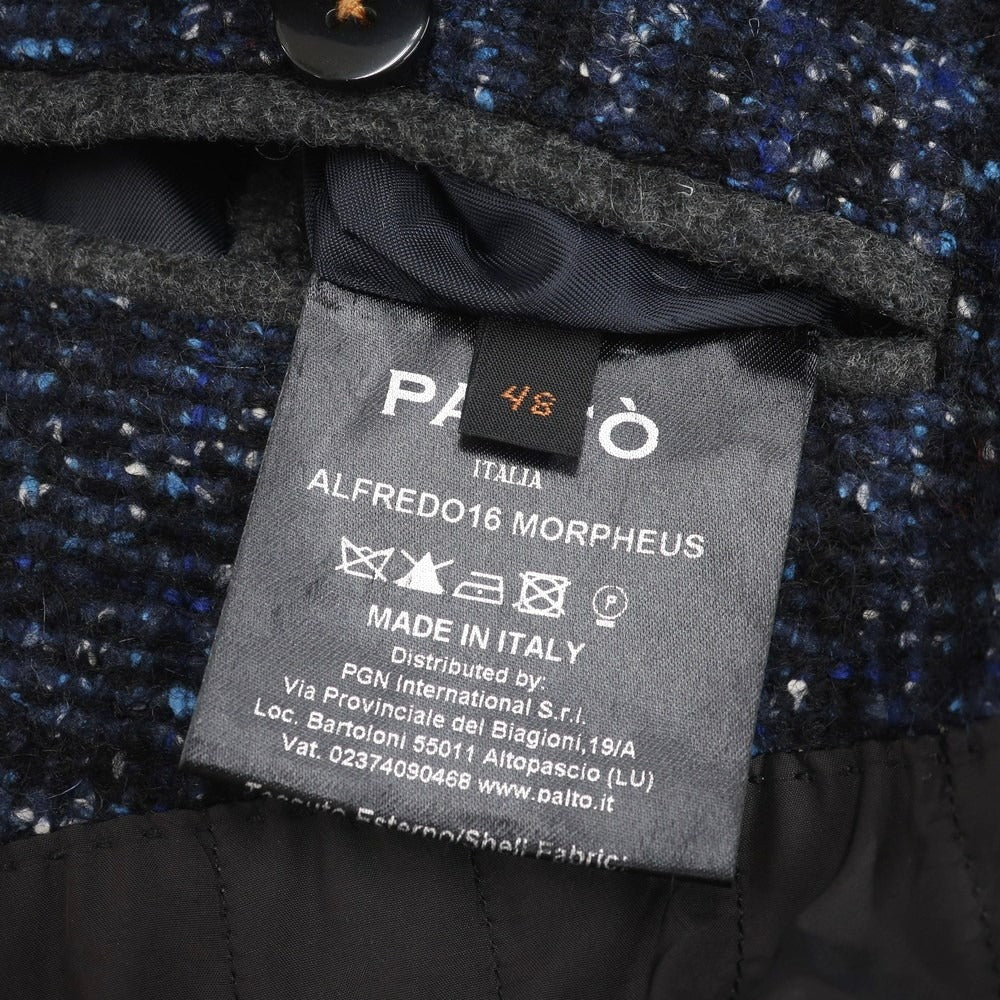 [Used] PALTO Acrylic Wool Check Balmac Coat Navy [Size 48] [NVY] [A/W] [Condition Rank A] [Men&