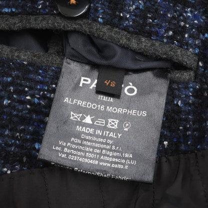 [Used] PALTO Acrylic Wool Check Balmac Coat Navy [Size 48] [NVY] [A/W] [Condition Rank A] [Men&