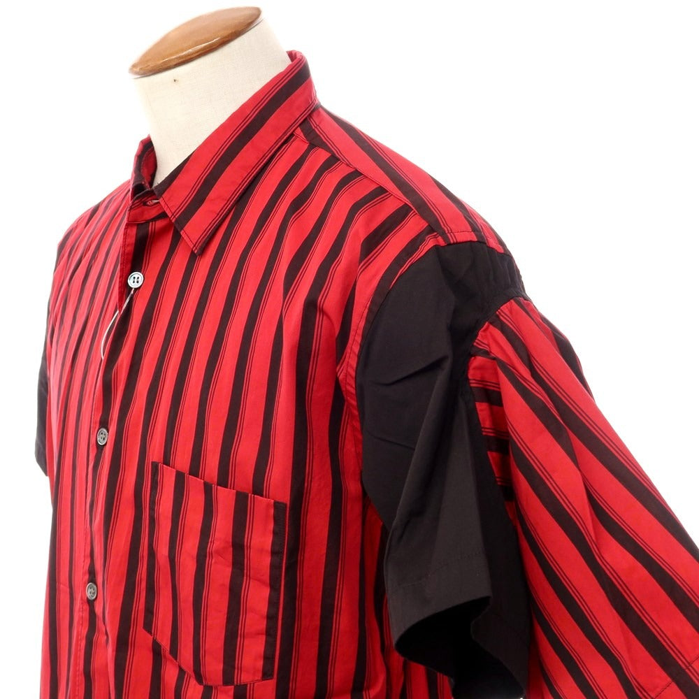【中古】【未使用】コムデギャルソンシャツ COMME des GARCONS SHIRT 2022年春夏 半袖シャツ
 レッドxブラック【サイズM】【RED】【S/S】【状態ランクS】【メンズ】
【769871】[EPD]